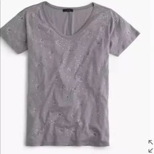 J. Crew. Women’s Gray Embellished Scoop Neck XS